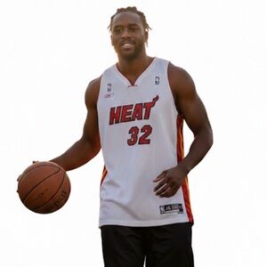 Vtg Reebok Shaq Miami Heat NBA Jersey White 32 Adult 2XL Stitched Basketball
V